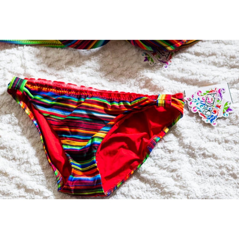 Rainbow ruffle stripe swim suit bottom. Never worn